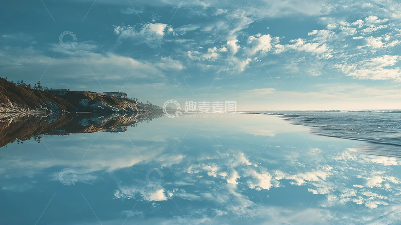 高清大图下载【趣麦麦图】云中海岸的静谧之境