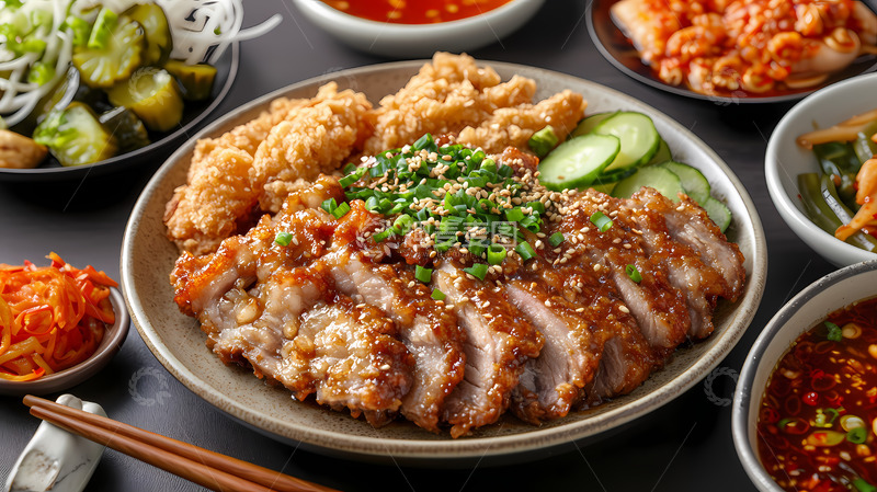 高清大图下载【趣麦麦图】韩式烤肉盘餐美食摄影