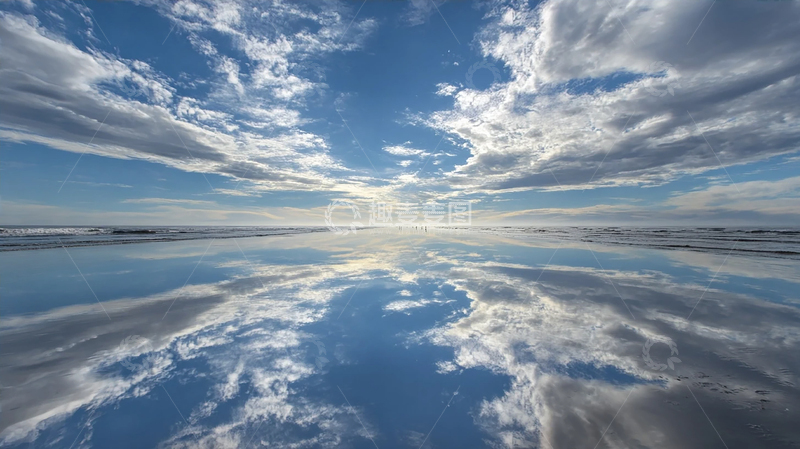 高清大图下载【趣麦麦图】天空倒映海面奇幻之旅