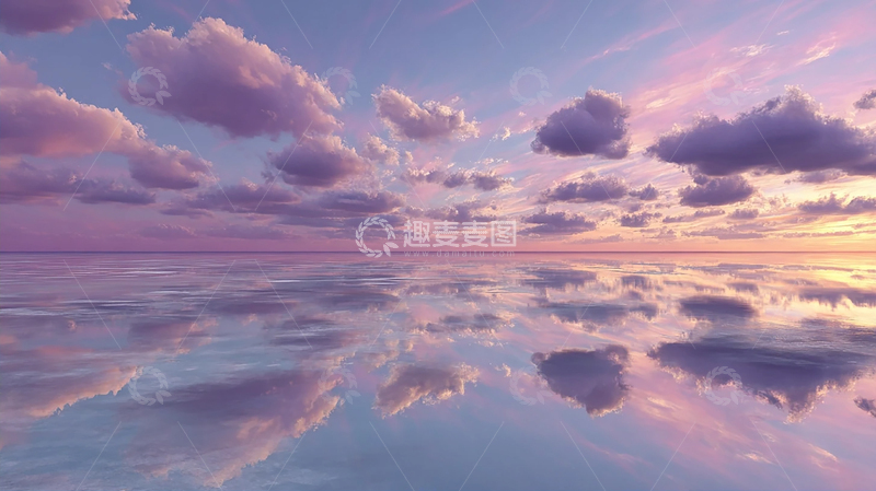 高清大图下载【趣麦麦图】梦幻紫色云海奇观