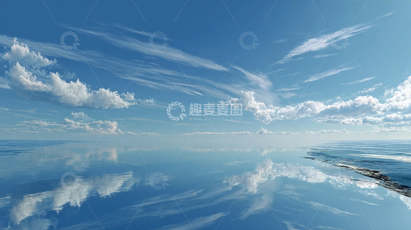 高清大图下载【趣麦麦图】蓝色奇境：海天一色的无限遐想