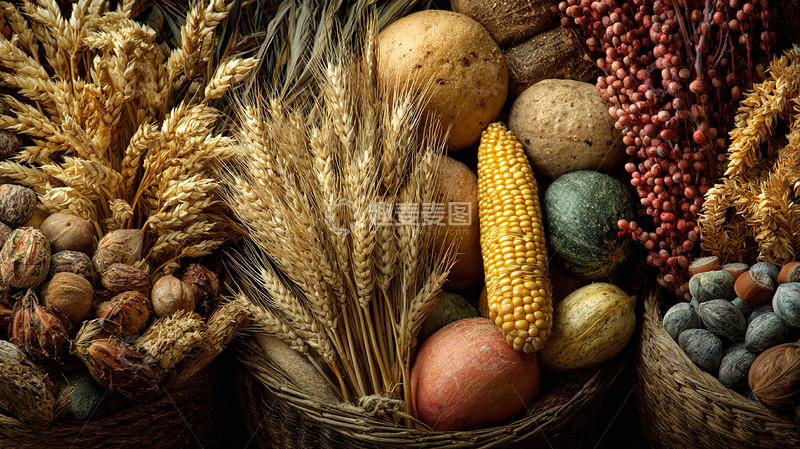 高清大图下载【趣麦麦图】丰收的秋日粮仓