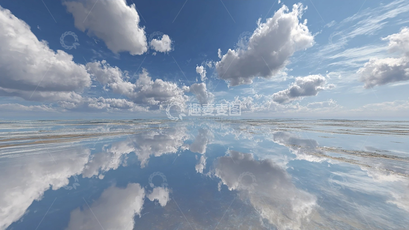 高清大图下载【趣麦麦图】天空倒映海面奇幻之境
