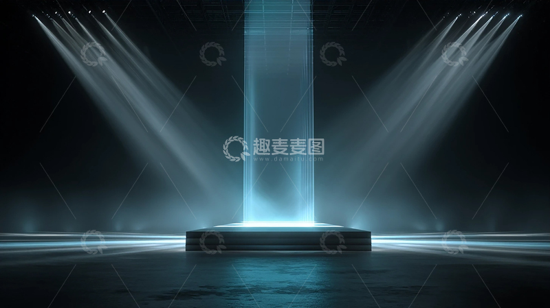 高清大图下载【趣麦麦图】神秘蓝光的悬浮奇境