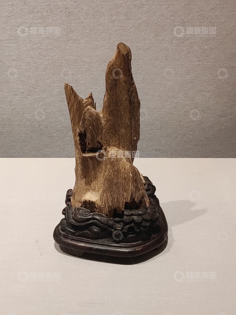 高清大图下载【趣麦麦图】木头盆景木刻盆栽雕刻莲花底座