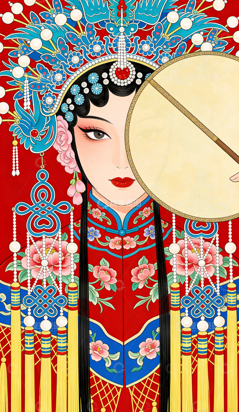 高清大图下载【趣麦麦图】传统京剧人物绘画素材装饰画