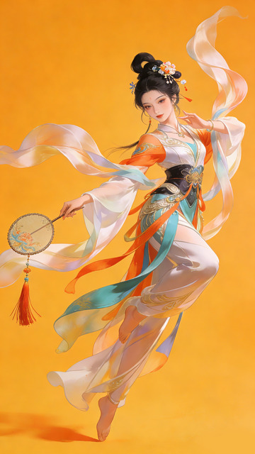 古风仕女飘逸绘画设计素材装饰画