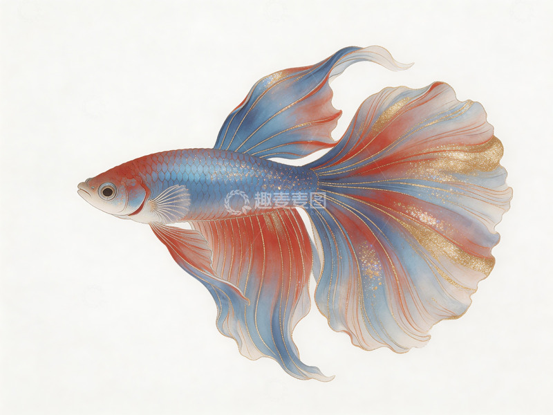 高清大图下载【趣麦麦图】红蓝金色调的斗鱼12