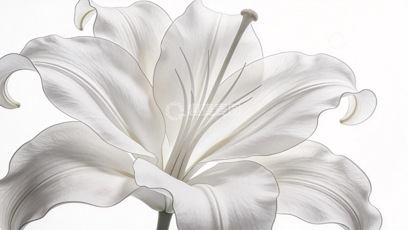 高清大图下载【趣麦麦图】工笔画风格百合花特写