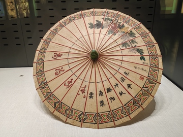 书法文字花朵印花花纹油纸伞雨伞