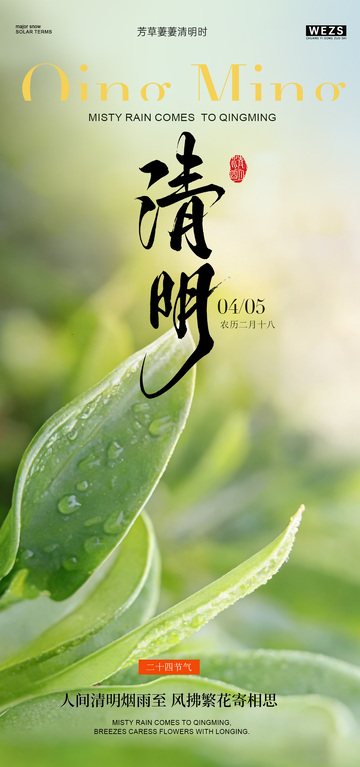 清明时节雨绿意海报设计