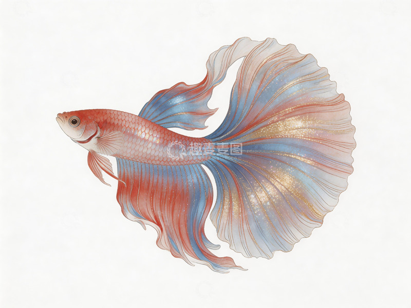 高清大图下载【趣麦麦图】红蓝金色调的斗鱼3