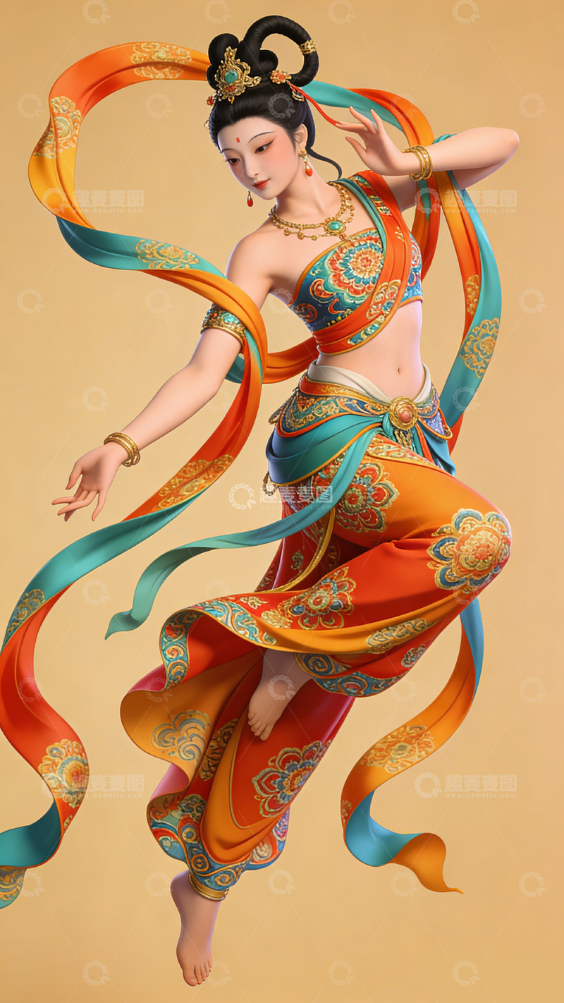 高清大图下载【趣麦麦图】古典舞艺术插画装饰画