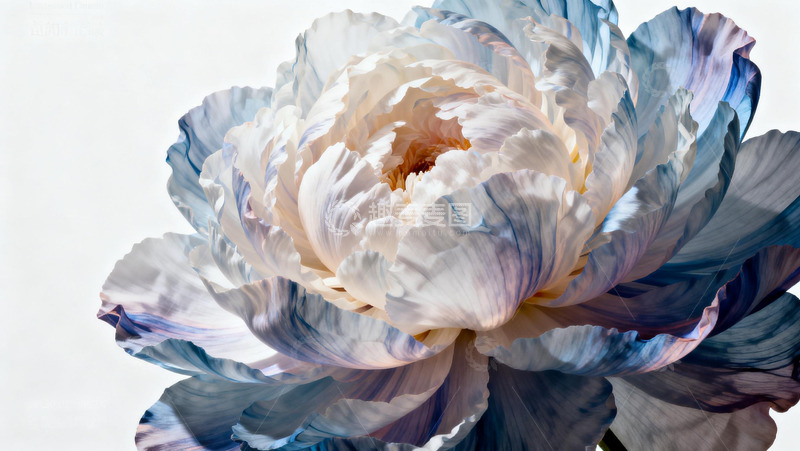 高清大图下载【趣麦麦图】蓝紫色调牡丹花艺术摄影