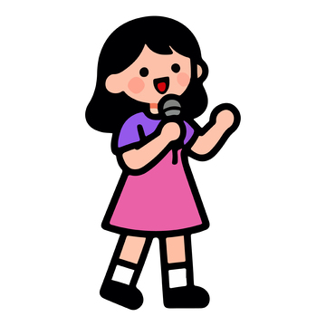 卡通女孩演唱插图