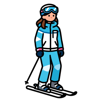 卡通滑雪女孩形象设计元素