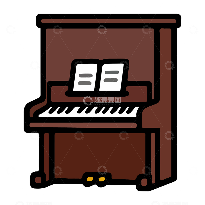 源文件下载【趣麦麦图】卡通钢琴图标矢量设计素材