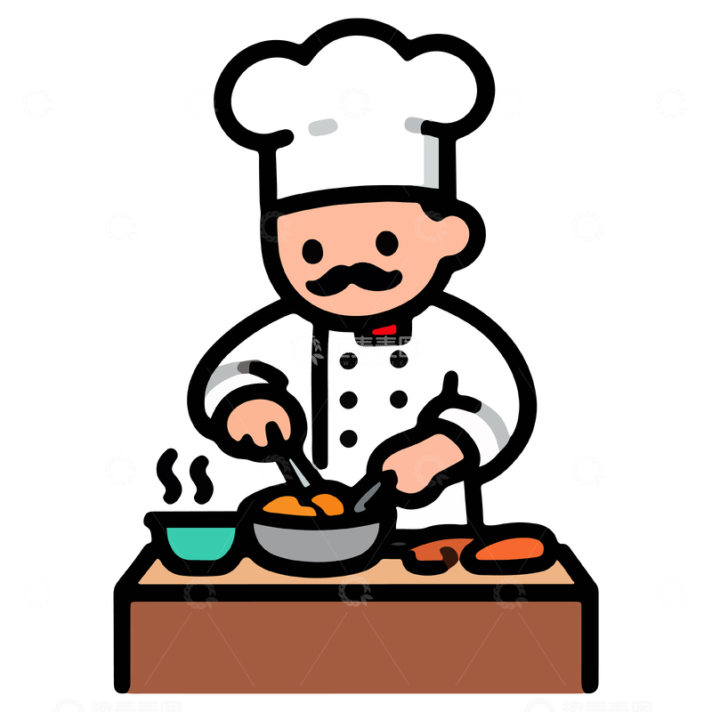 源文件下载【趣麦麦图】厨师卡通烹饪插图