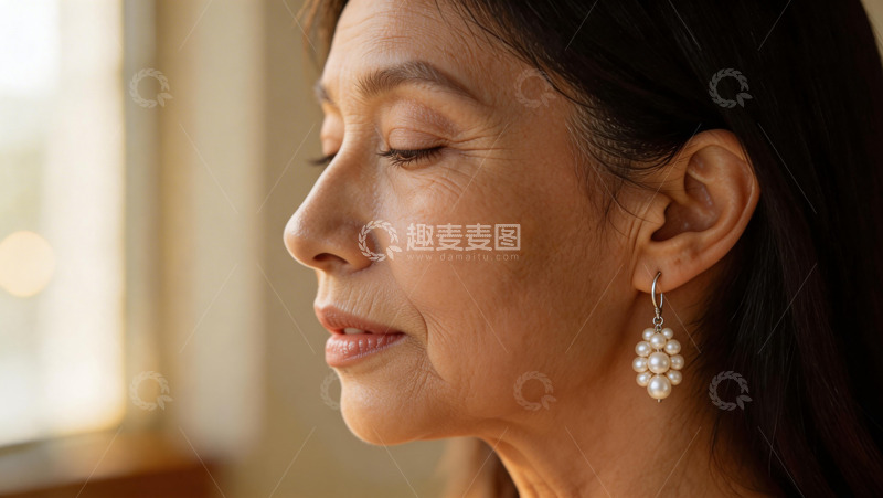 高清大图下载【趣麦麦图】优雅女性侧面肖像