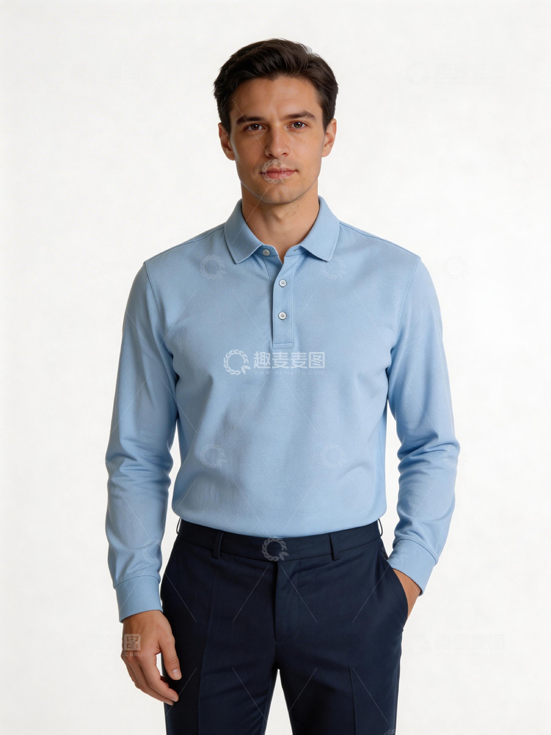 高清大图下载【趣麦麦图】商务男士蓝色衬衫正装照