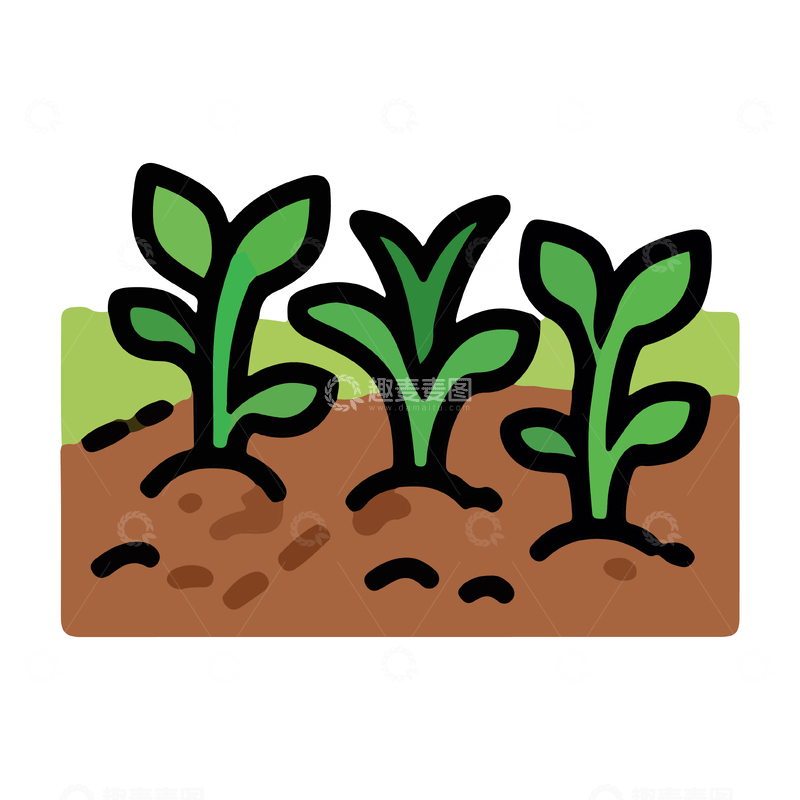 源文件下载【趣麦麦图】简约植物生长插画
