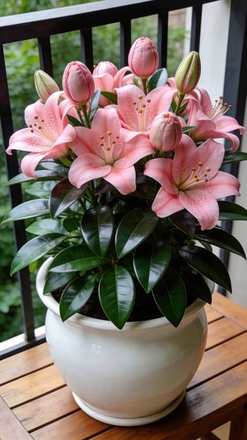 阳台上一角的盆栽