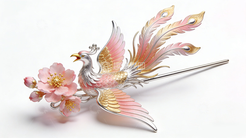 高清大图下载【趣麦麦图】精美凤凰发簪饰品