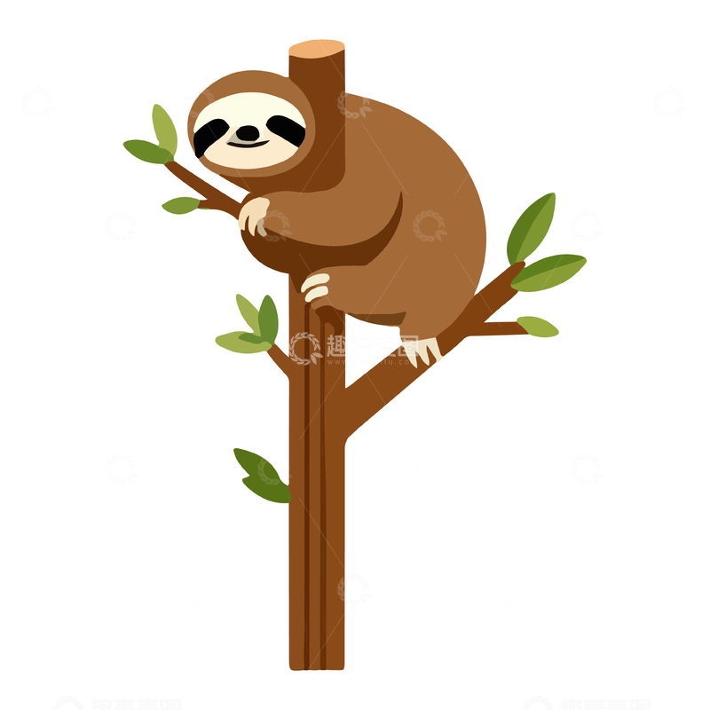 源文件下载【趣麦麦图】卡通树懒插画素材