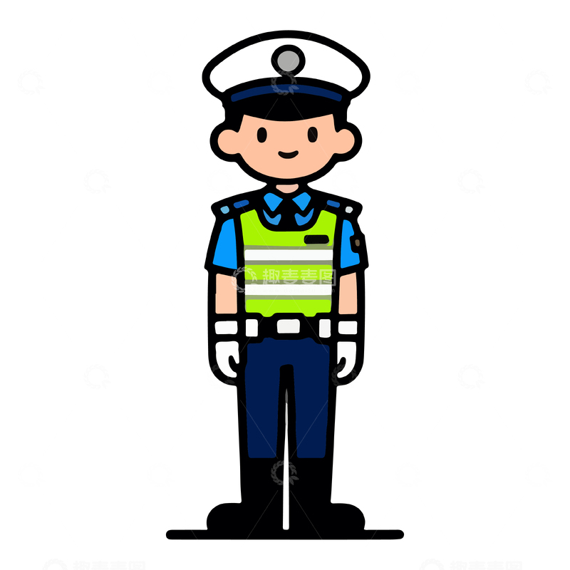 源文件下载【趣麦麦图】卡通警察形象简笔画