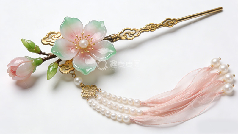 高清大图下载【趣麦麦图】古风发簪花卉珍珠饰品