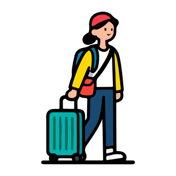 卡通旅行人物矢量图标设计素材