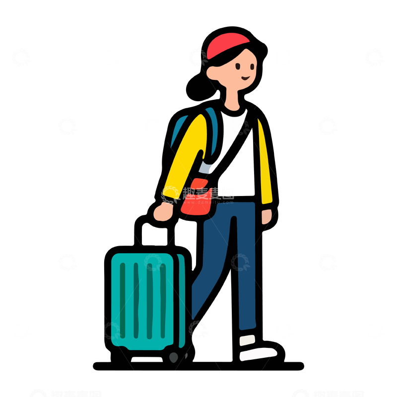 源文件下载【趣麦麦图】卡通旅行人物矢量图标设计素材