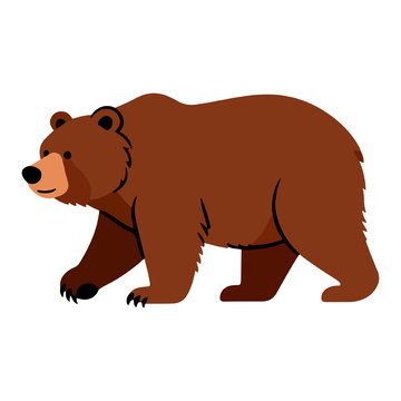 卡通棕熊动物插画