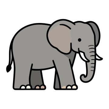 卡通大象简笔画图案