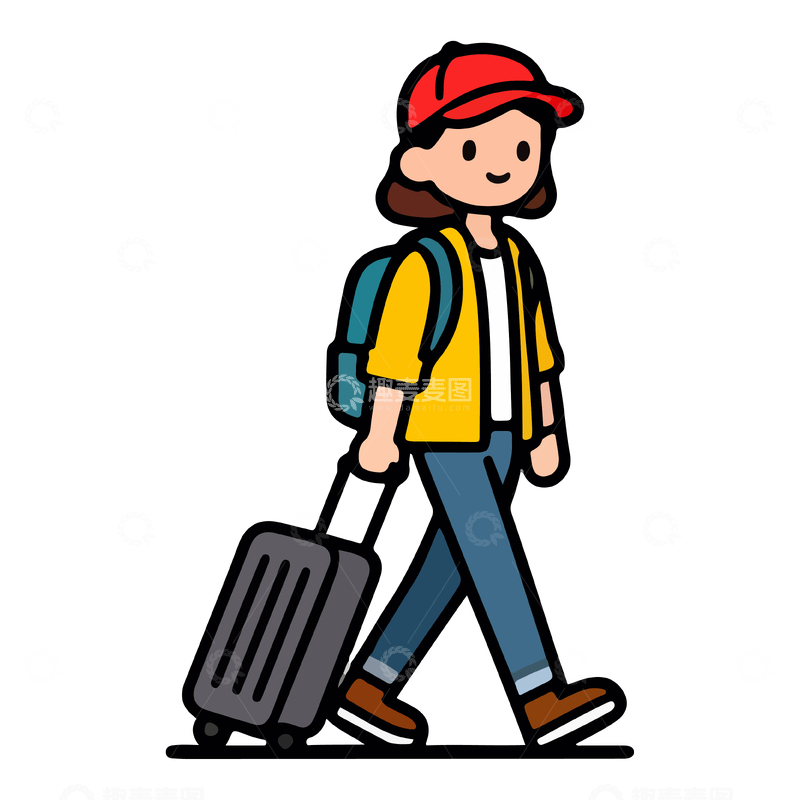 源文件下载【趣麦麦图】旅行插画卡通人物矢量素材