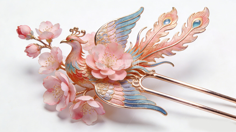 高清大图下载【趣麦麦图】古风花鸟发簪饰品