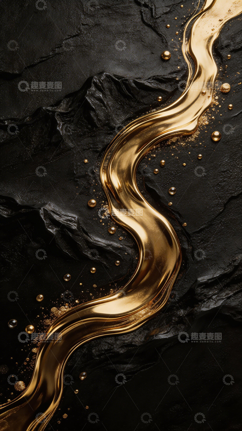 高清大图下载【趣麦麦图】金黑相间抽象艺术纹理图案