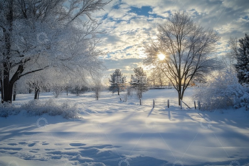 高清大图下载【趣麦麦图】冬季雪地美景