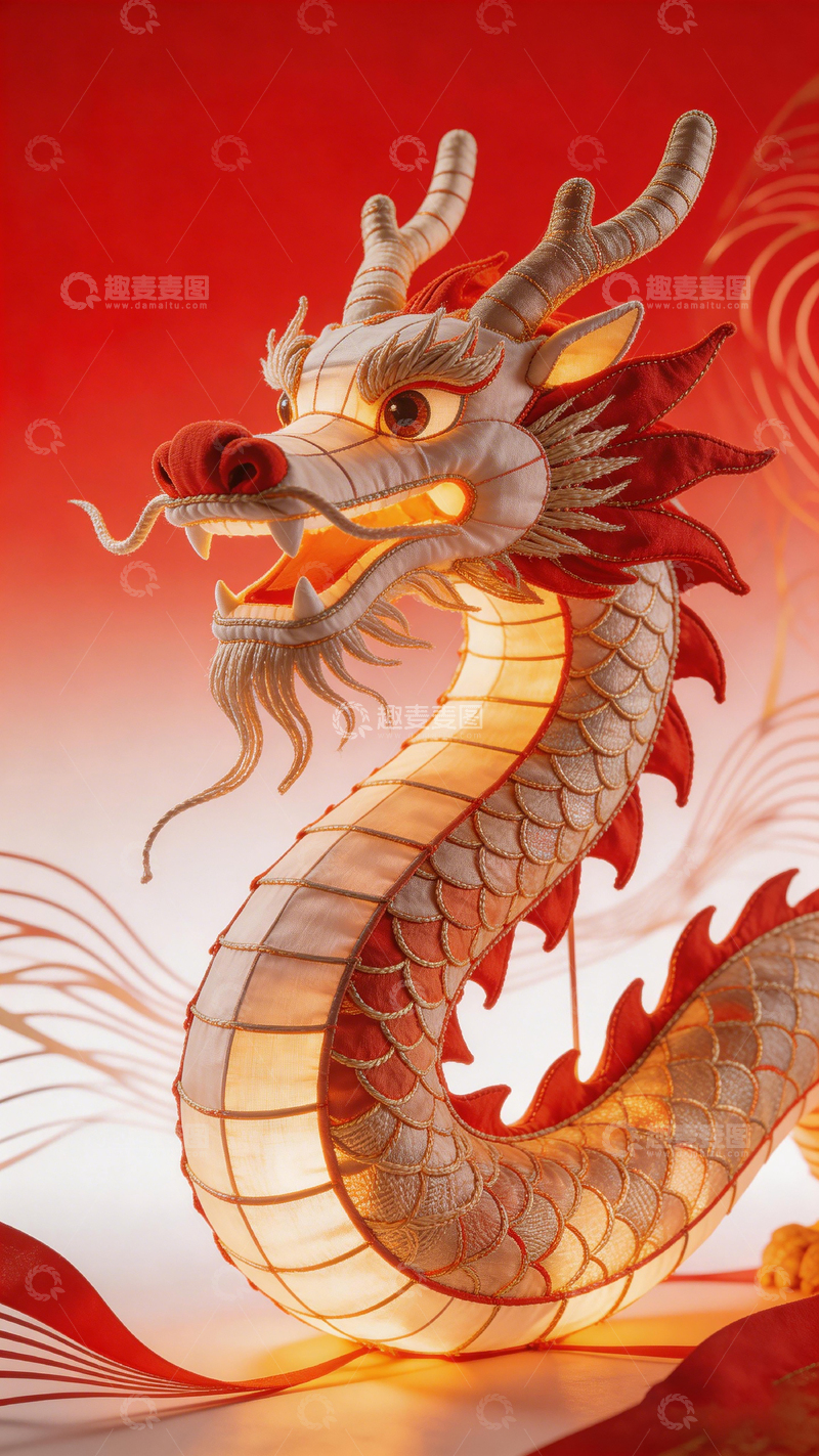 高清大图下载【趣麦麦图】中国龙艺术插画2