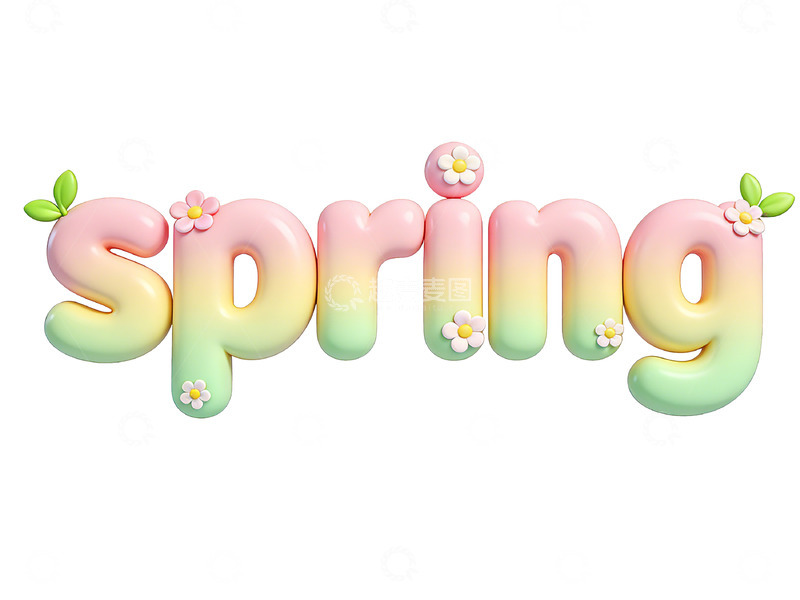 高清大图下载【趣麦麦图】春季花卉艺术字设计素材
