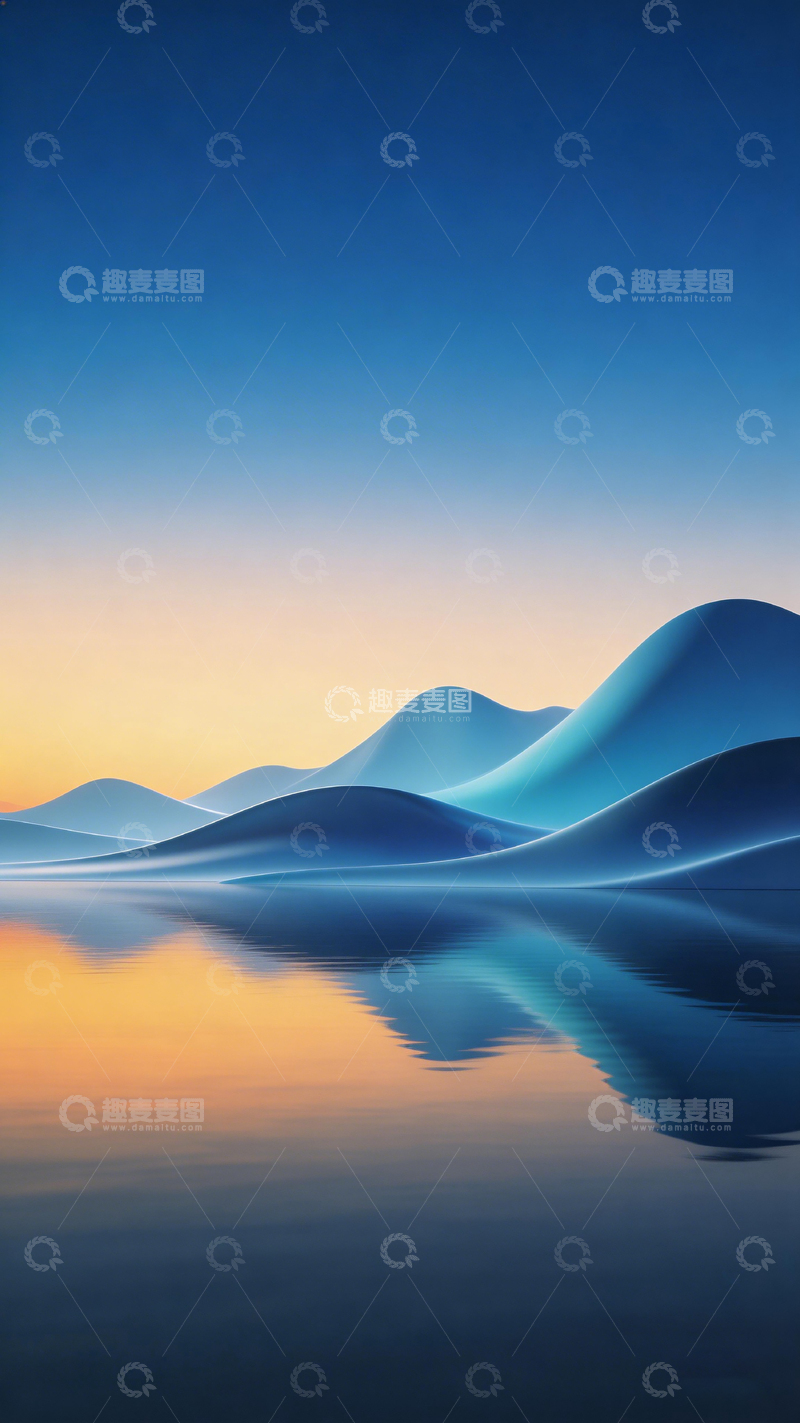 高清大图下载【趣麦麦图】梦幻山水倒影图