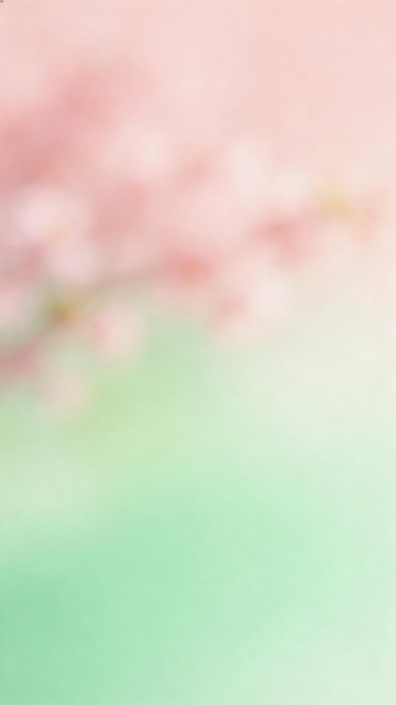 模糊樱花绿背景