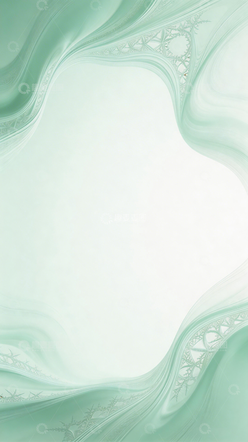 高清大图下载【趣麦麦图】淡绿色抽象花纹背景设计