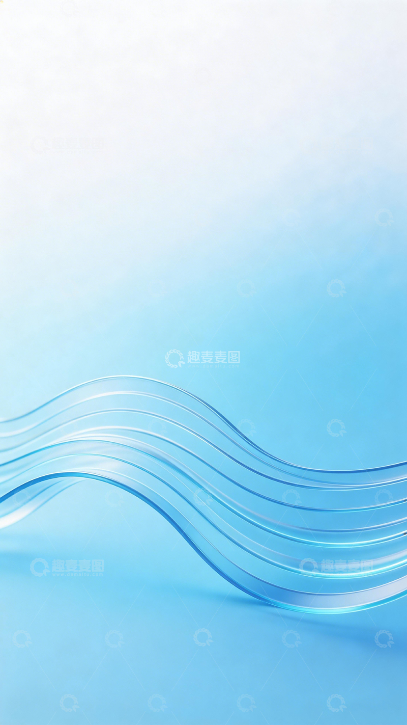 高清大图下载【趣麦麦图】蓝色流动线条抽象艺术