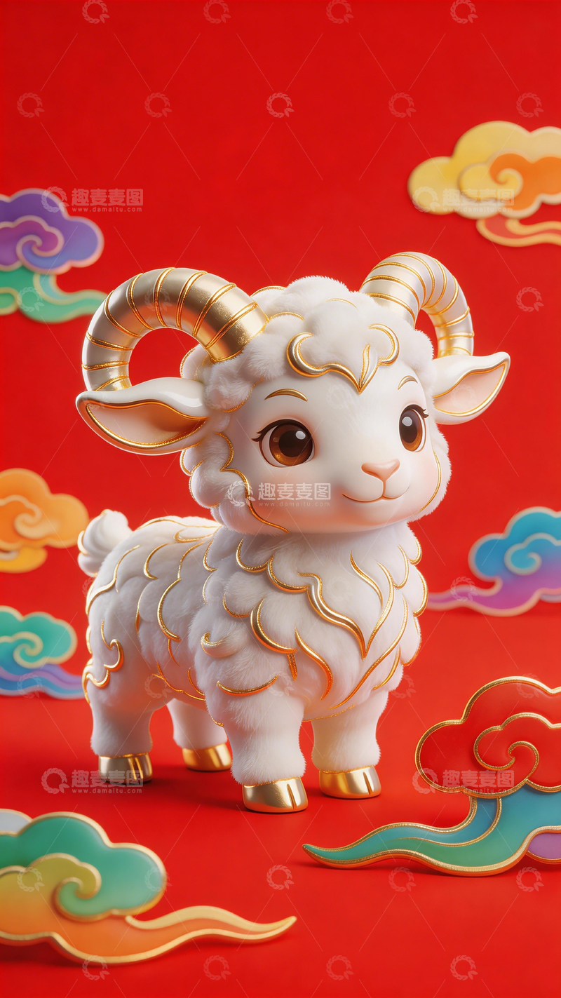 高清大图下载【趣麦麦图】-可爱卡通羊年吉祥物模型