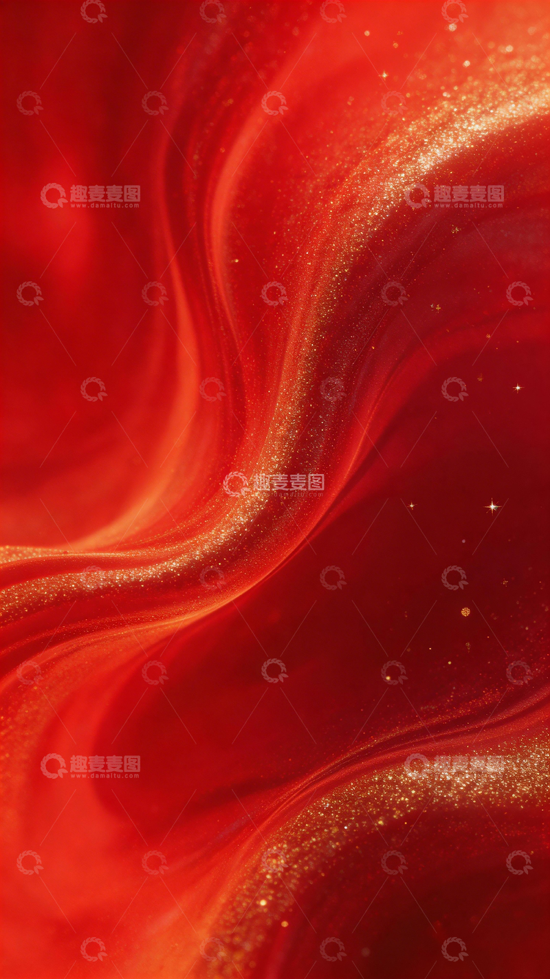 高清大图下载【趣麦麦图】红色梦幻流动纹理背景
