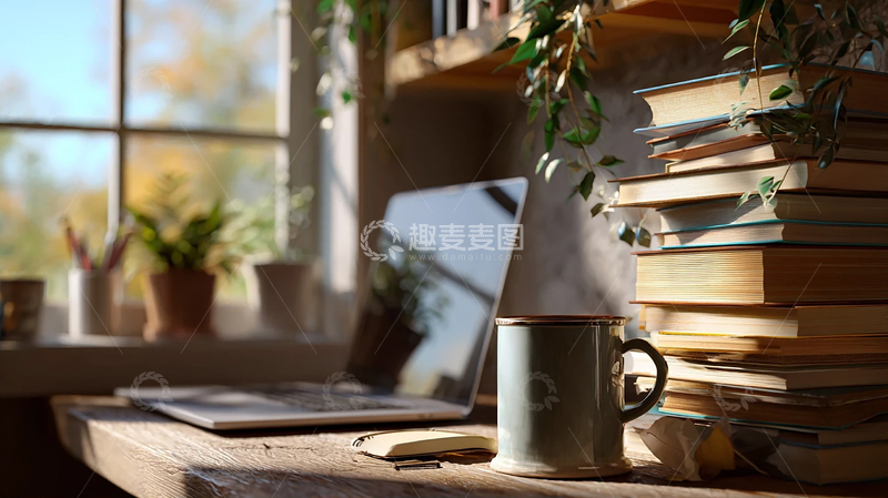 高清大图下载【趣麦麦图】秋日书房的静谧时光
