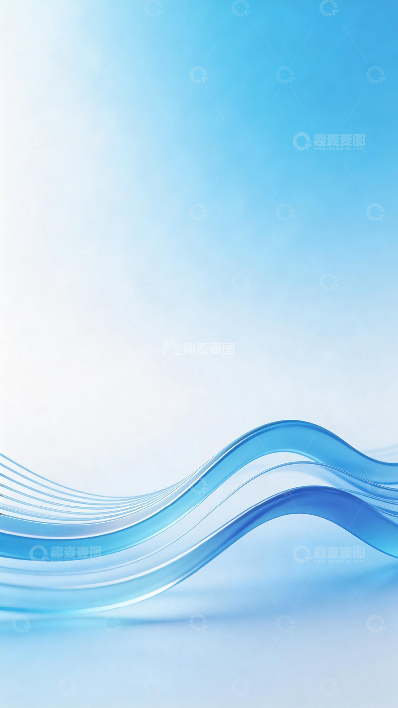 高清大图下载【趣麦麦图】蓝波流动抽象艺术背景
