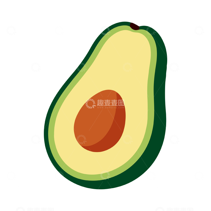源文件下载【趣麦麦图】牛油果卡通插画