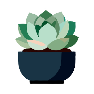 简约风多肉盆栽插画素材